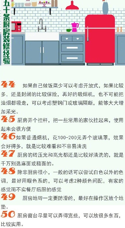新房装修厨房不能省，远景装饰50条厨房装修经验